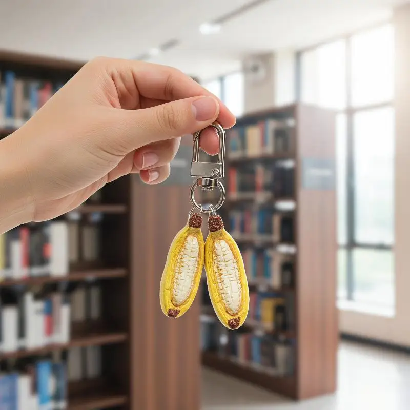 Anxiety-Busting Banana Boat  Charm Creative Handmade Resin Keychain Relaxing Emoticon Stress-Relief Plushie Student view 2
