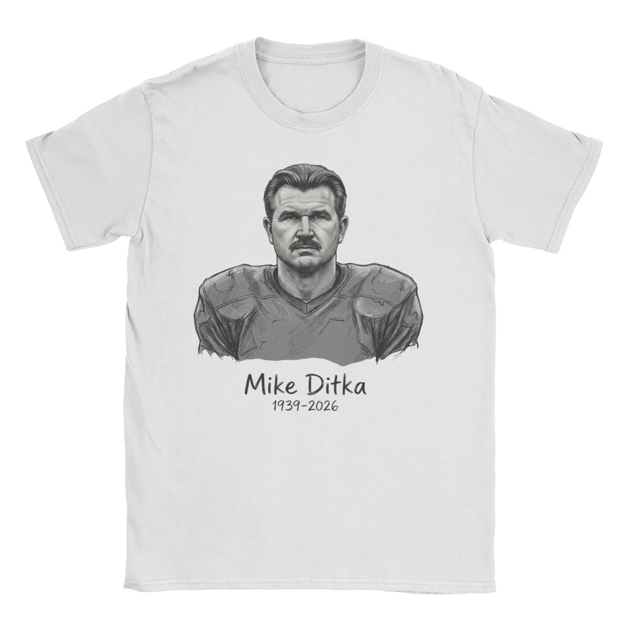 Da-Coach Mike-Ditka Rest in Peace T-Shirt Men Women  Novelty Cotton Tees O Neck Short Sleeve T Shirts Gift Idea Clothes