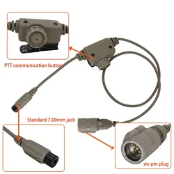 Adaptador de auriculares tácticos Ptt U94 Ptt, enchufe de 6 pines para PRC148 / PRC 152, auriculares militares Airsoft COMTAC para tiro y caza
