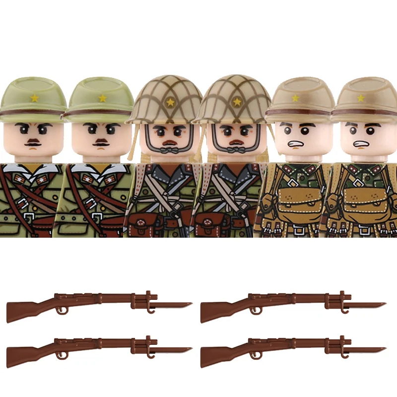 WW2 Military Infantry Japanese Soldier Figures Building Blocks Britain Germany Soviet Union Legion Armored Troop Bricks Toy Gift