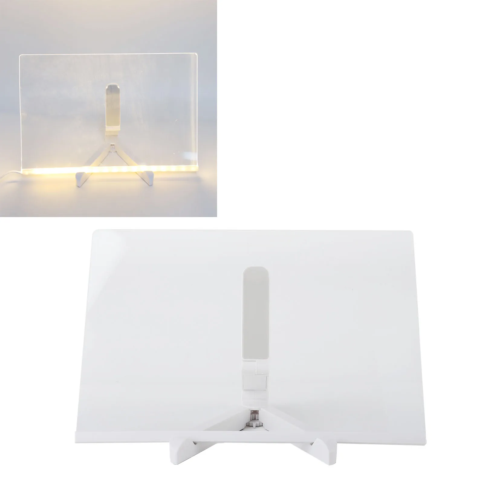 

Акриловая доска для сухого стирания со светом, прозрачная настольная записка, белая доска, блокнот, настольная светодиодная массажная доска с буквами и 7 маркерами