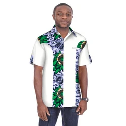 Traditional Mens African Clothing Men Shirts Short Sleeve Dashiki Men African Print Shirt Plus Size Mens Clothing 6XL BRW WYN05