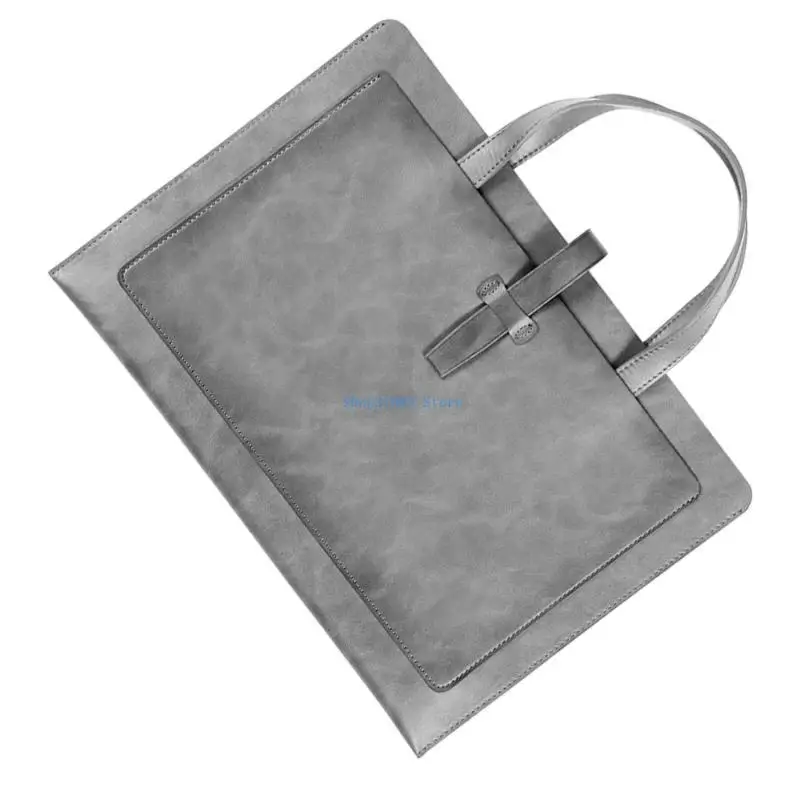 L4MA Handheld File Folder Waterproof Leather Document Folder Leather Laptop Sleeve