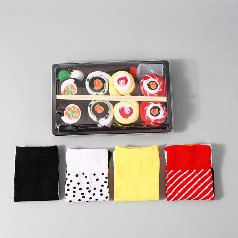 

Unique Y2K Salmon Sushi Socks Ins Personalized Patterns High Socks Harajuku Funny Socks Gift Box For Women Men