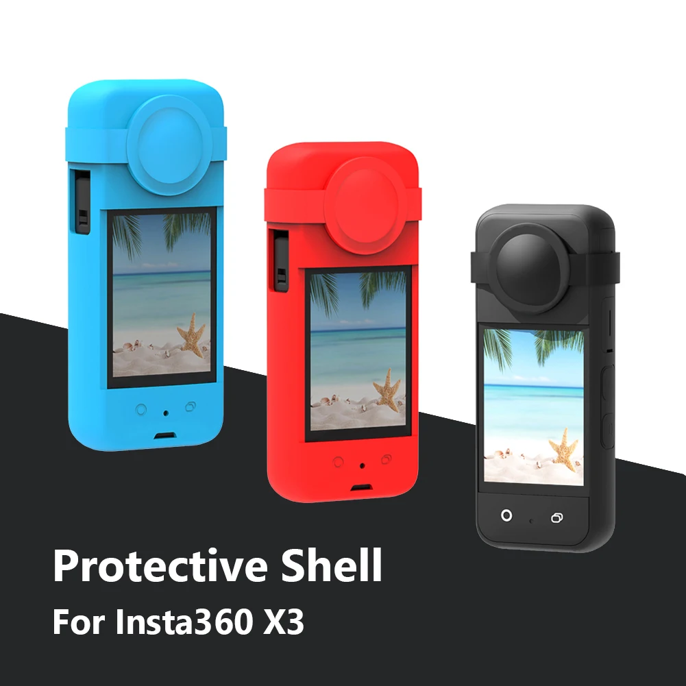 ل Insta360 X3 سيليكون واقية غطاء الجسم غطاء عدسة الحرس غطاء ل Insta 360X3 اكسسوارات لينة الجسم الحال بالنسبة Insta360 X3