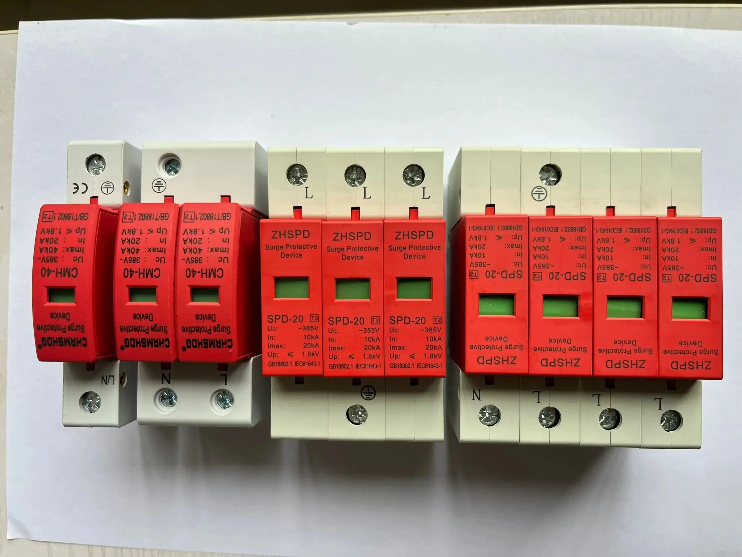 SPD Din Rail Surge protector power 2P lightning arrester household AC100-380V surge switch 10-20KA 20-40KA 30-60KA 40-80KA