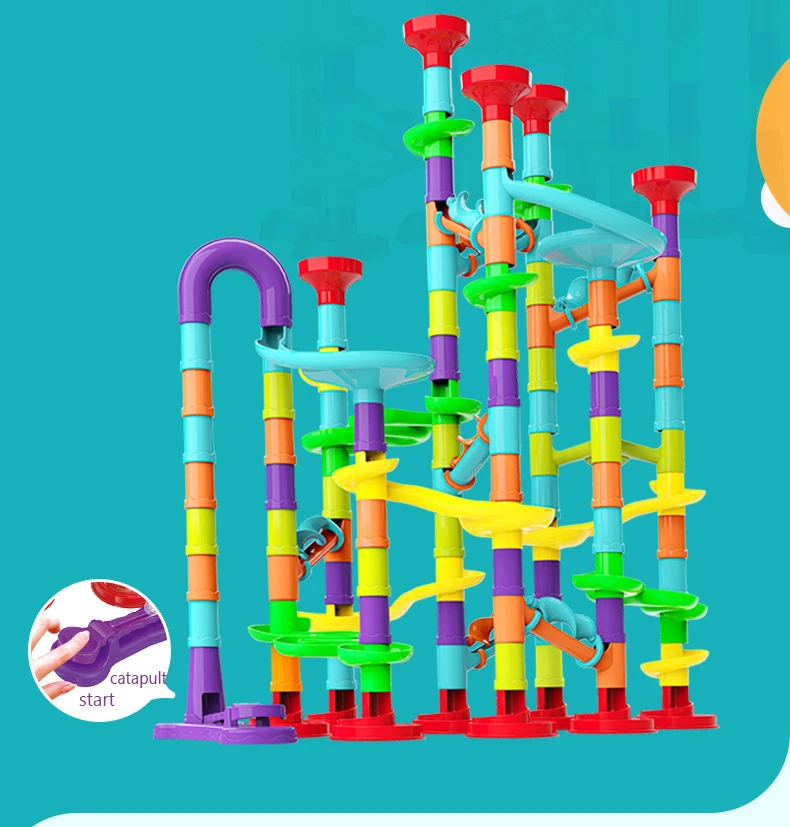 Billes Run catapulte, blocs de construction, perles coulissantes, jouets éducatifs, balles de course, cadeau pour enfants, ensemble de course sur