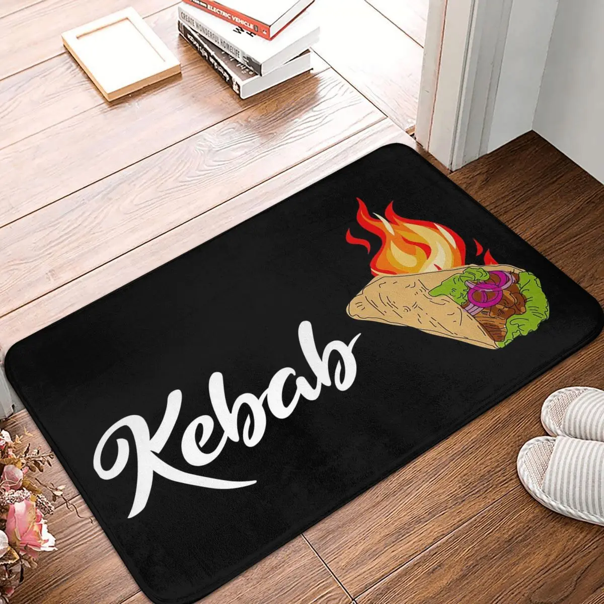 Doner Kebab Logo Doormat Kitchen Entrance Home Floor Mat Non-slip Carpet Rug for Balcony Footpad Mats