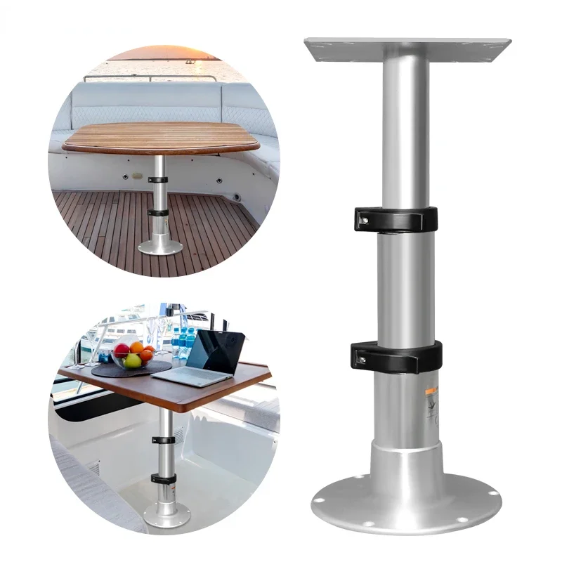 Pneumatic powered Adjustable Table Pedestal Stand Leg for RV Caravans Boats Yachts Homes 3 Stages Height Adjustment