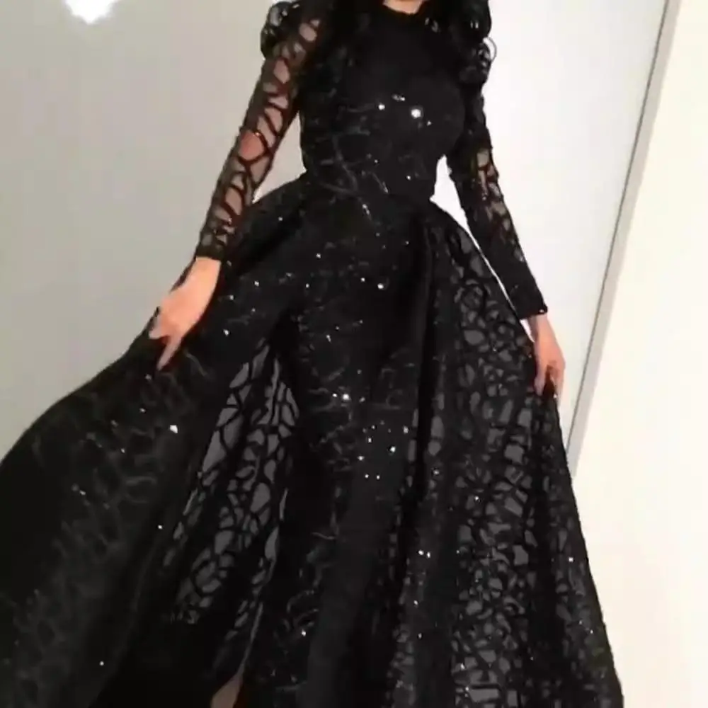 ثوب مسائي نسائي طويل مزين بالترتر وسحاب Sle مجموعة صيف 2020 Ele Formal Dr للسيدات