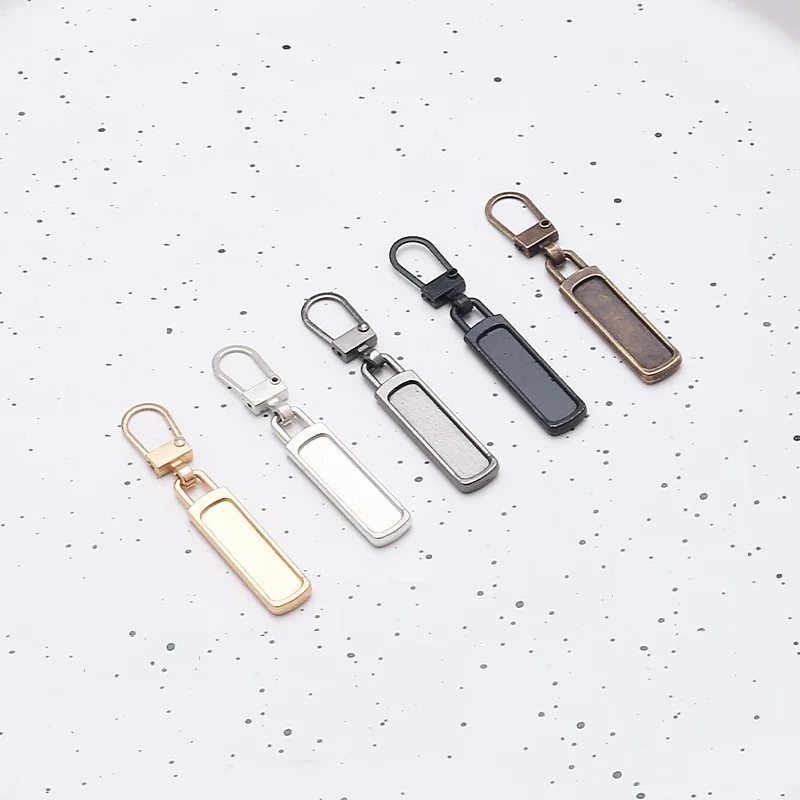 5/8/10/20 Buah Penarik Ritsleting Logam Dapat Dilepas Universal untuk Kit Perbaikan Kepala Ritsleting untuk Koper Tas Pakaian Jahit DIY Instan