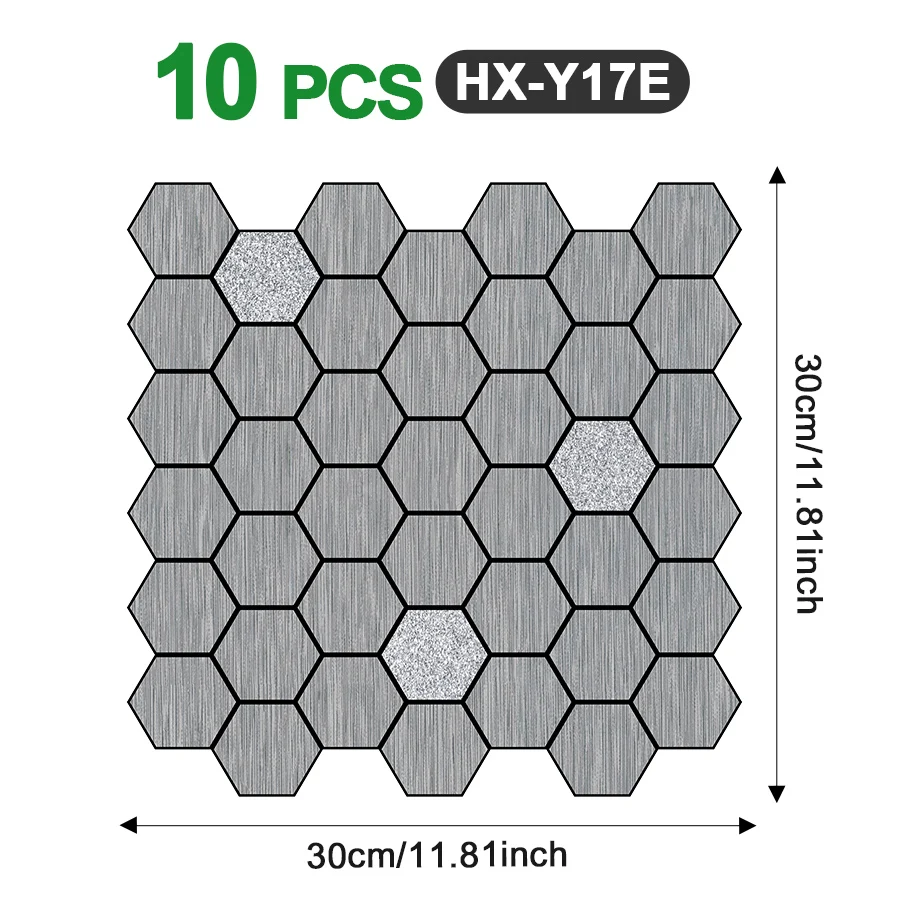 10Pcs Removable Self‑Adhesive 3D Brick Wall Panels, 11.81×11.81In Waterproof Soundproof Wall Tiles for Kitchen Bedroom Home Decor