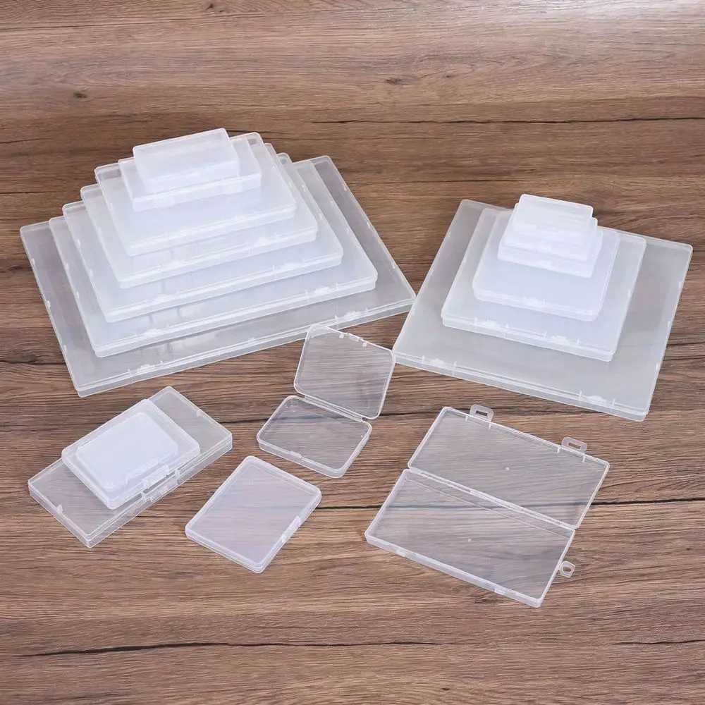 Clear Plastic Storage Box Transparent Case For Small Items Electronic Components Hardware Jewelry Beads Craft Workshop Organizer