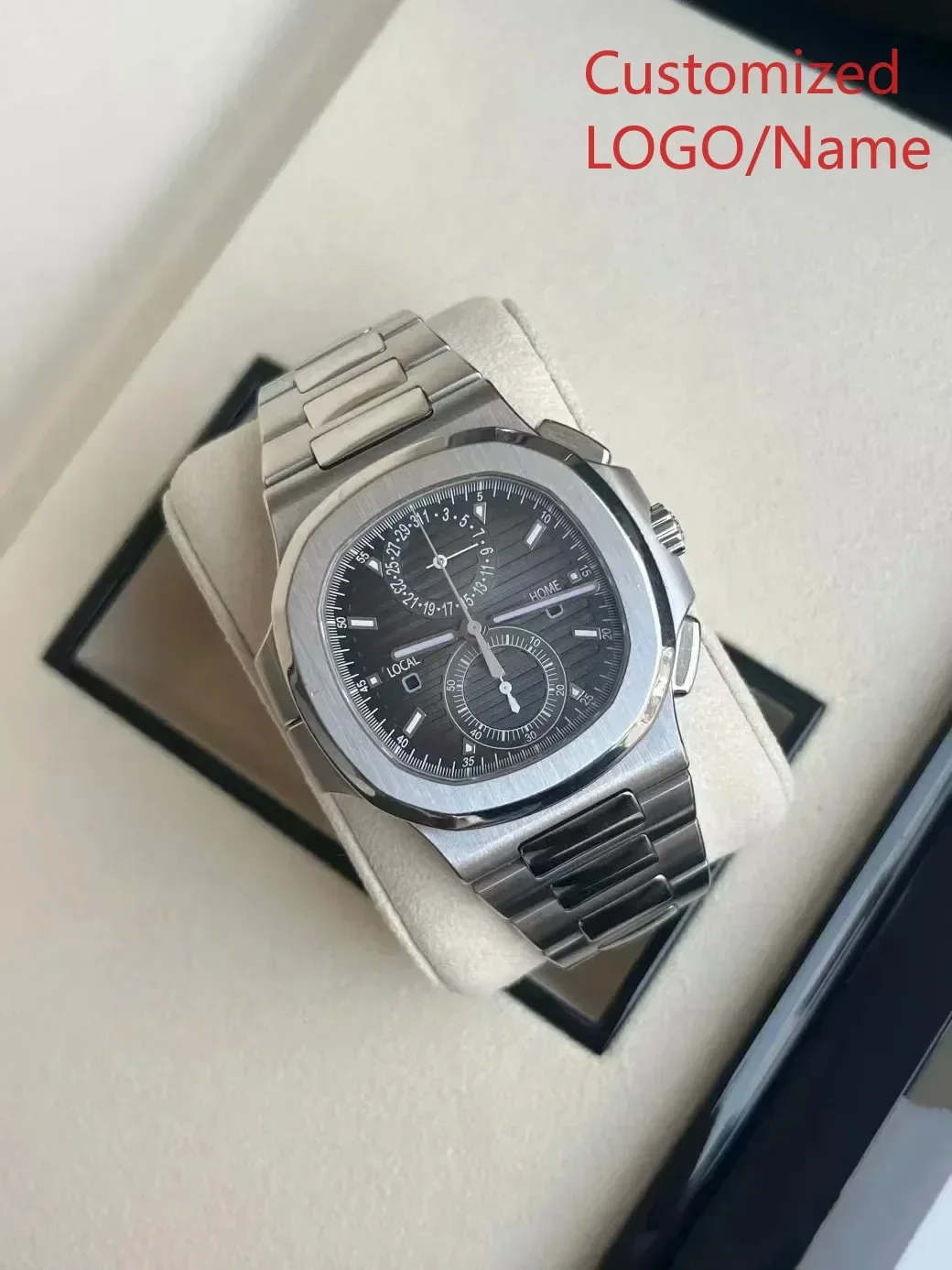 A88 Store  Men Luminous Sapphire  Automatic Mechanical Watch 904L Stainless Steel  Black Blue Customized view 3