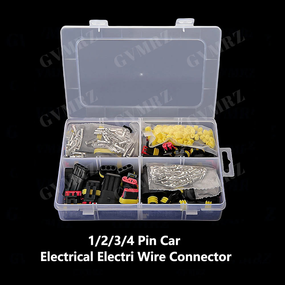 

352PCS/box 1/2/3/4 Pin Car Electrical Electri Wire Connector Plug Truck Harness HID Waterproof Connectors