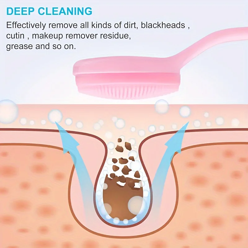 Conjunto de escova de limpeza facial manual de silicone, 6 peças, remoção de cravo para limpeza profunda e esfoliação suave, aplicador de máscara facial
