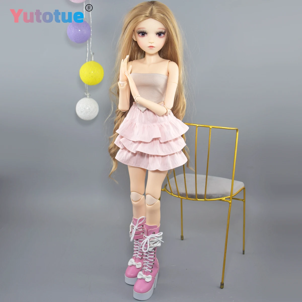 Yutotue 60cm de altura moda boneca atualização maquiagem realista 1/3 bjd boneca meninas presente brinquedo realista