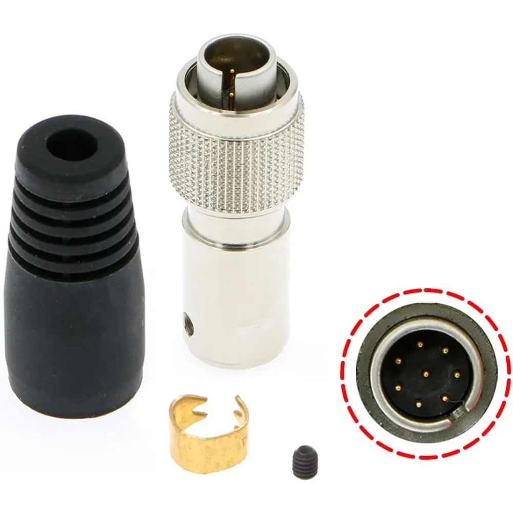 

Alvins MXR-8P-8P 8 Pin Hirose Connector Circular Male Plug for Sony RCP| MSU CNU Controller(8 Pin, Black)