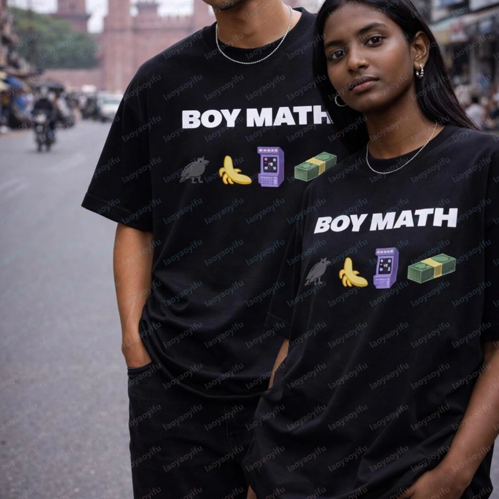 Футболка Boy Math Raven Meme с дизайном Cash Emoji, уличная одежда для мужчин, оверсайз футболка, графические футболки, высококачественный хлопок