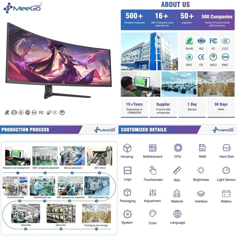 Hot Sale Large Screen Curved PC 49 Inch 5K Resolution 165Hz VA Panel 5ms Response 100% SRGB Includes DP HD Cables