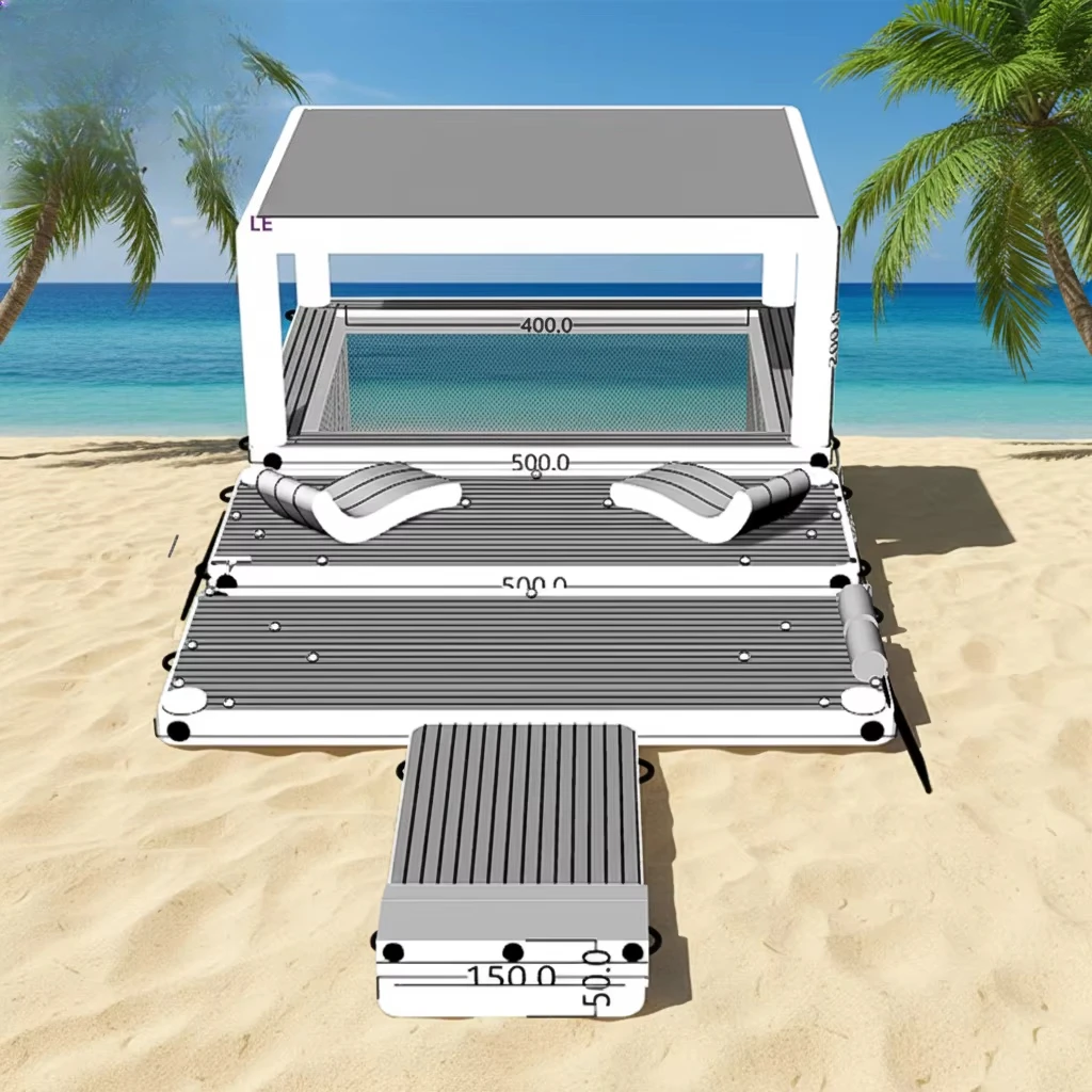 uo-Summer Commercial Inflatable Floating Dock for Swimming Pool & Water Activities Non-slip PVC Material Over 500kg Capacity%
