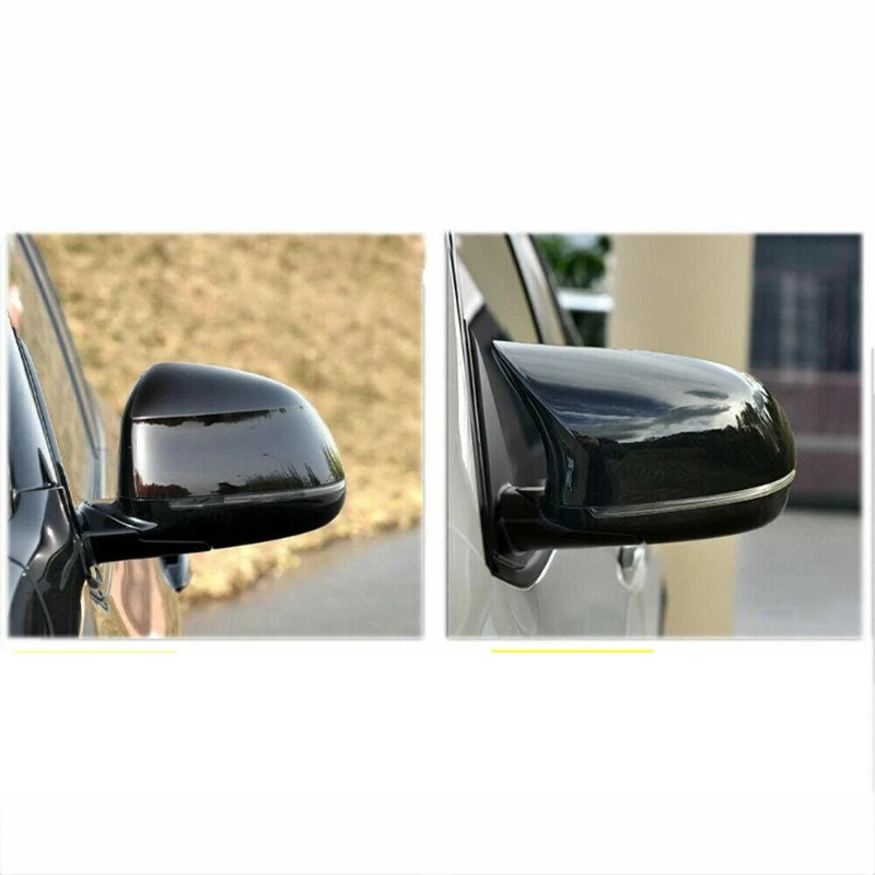 For BMW F15 X5 F16 X6 2014 2015 2016 2017 2018 Bright Black Caps Auto Car Rear View Side Mirror Cover Trim view 5