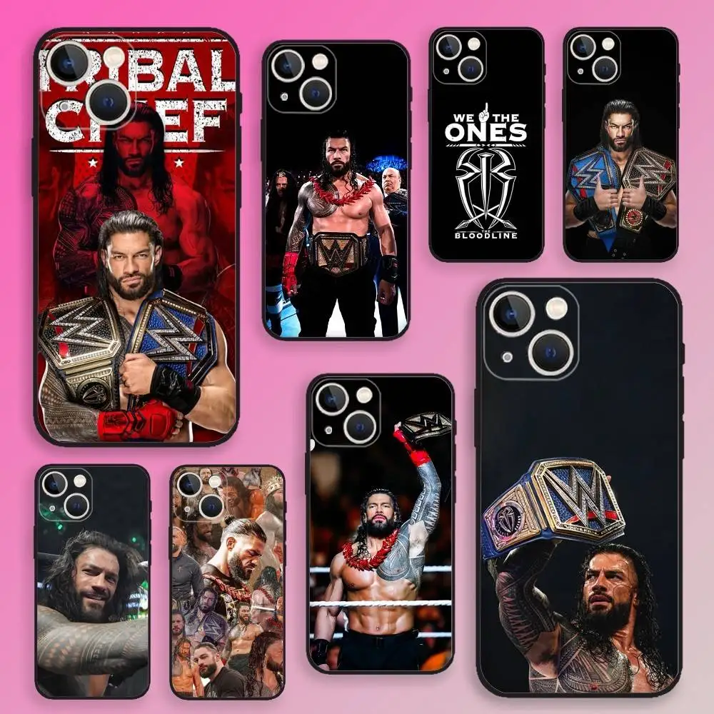 

R-Roman Reigns Wrestling Star Phone Case For iPhone 16,15,14,13,12,11,Plus,Pro Max,XS,X,E,SE,Mini Soft Silicone Black Cover