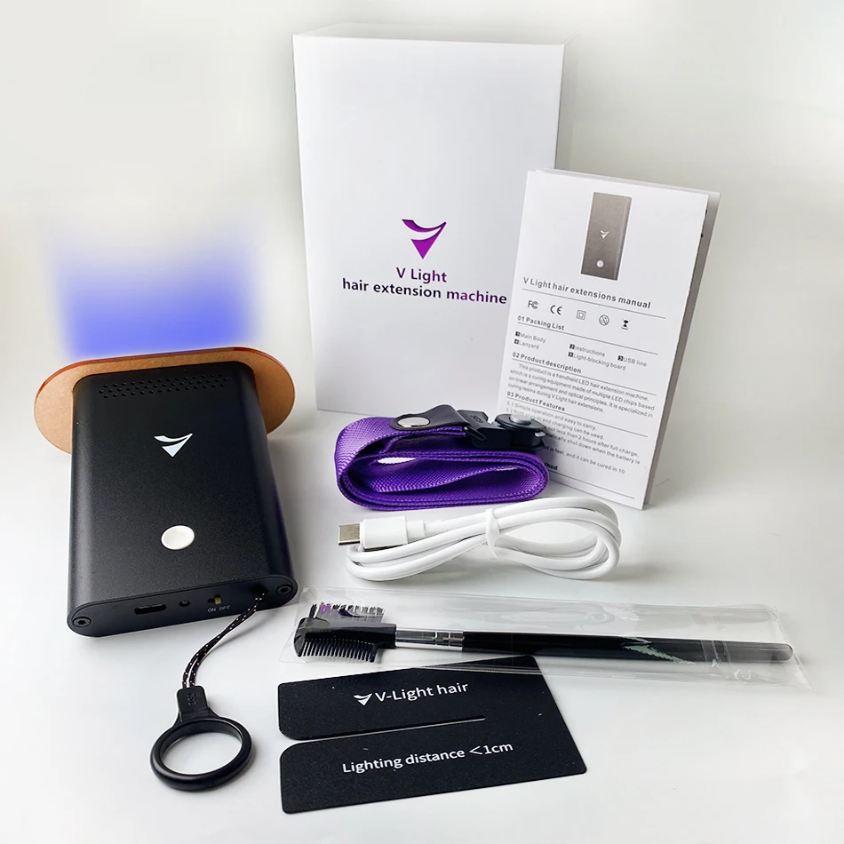 V-licht haarverlengingsmachineset Kit met V-lichtlijm Originele V Light Technology Tool Haarverlengingsmachine voor tapelijm