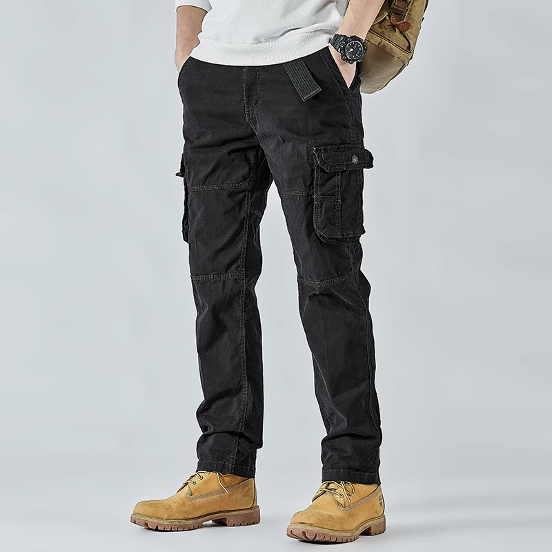

Male Military Outdoor Camping Fishing Casual Work Wear Men's Cargo Pants Straight Leg Pure Cotton Stretch Tactical Trouser