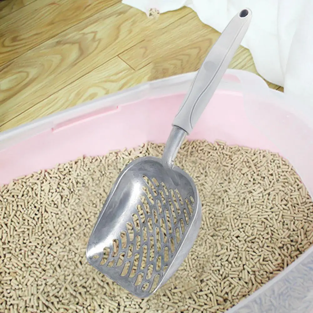 Pet Scooper Cat Removal Tools Handle Multi-holes Cat Litter Shovel Metal Scoop for Box Rust-proof Cat