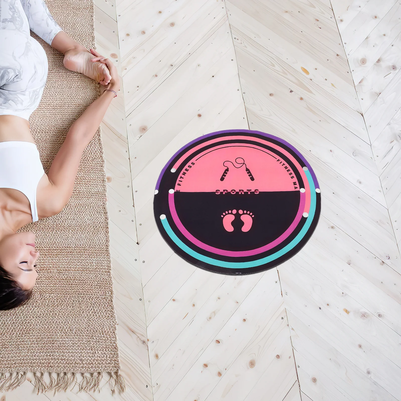 

Durable Portable Jump Rope Mat Nonslip Round Fitness Sports Pad for Indoor Workout Home Gym Training Exercise Gym Mat for Home