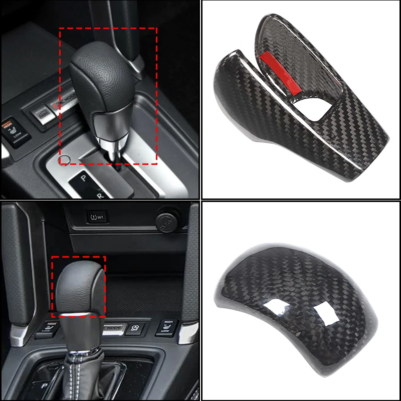 

For Subaru Forester 2013-2018 Real carbon fiber Gear Shift Head Trim Cover Handbrake Protective Knob Cover interior accessories
