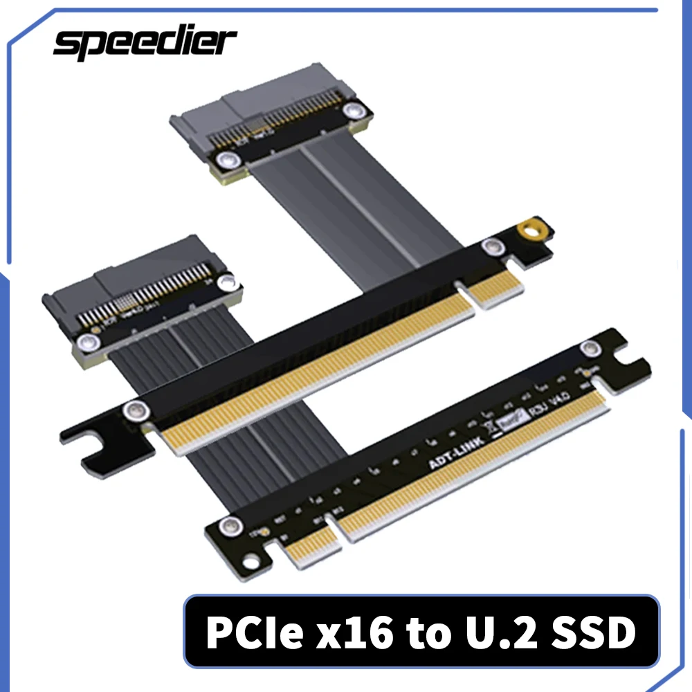 U.2 Interface PCIe 4.0 x16 to U.2 SSD Riser Cable SFF-8639 NVMe Extension Gen4.0 U.2 Extender Adapter For U.2 NVMe SSD