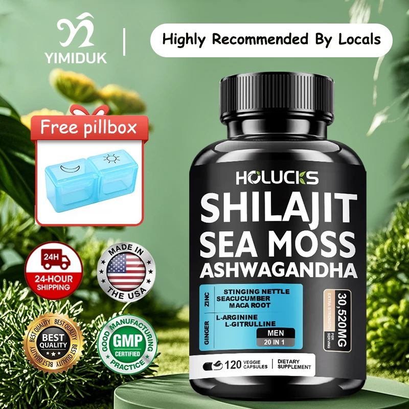

Advanced Shilajit & Sea Moss Capsules, with L-Citrulline, Support Male Reproductive Health, Stamina & Immune Defense, Vegan
