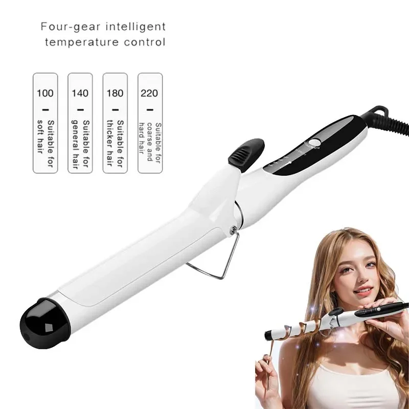 Hair Curlers With Negative Ions Adjustment Temperature Big Wand Wave Hair Styler Curling Irons Fast Heating Wavers Styling Tool