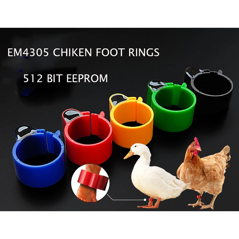 

10Pcs/Lot Diameter 16mm134.2KHz EM4305 Chip Ring tag for Chiken Duck RFID Animal Foot rings for Tracking Animal Management