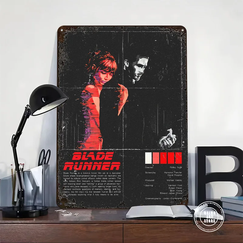 Blade Runner Movie Art Poster Customized Vintage Metal Signs Wall Art Retro Tin Plaque for Luxury Decoration Gaming Office Decor