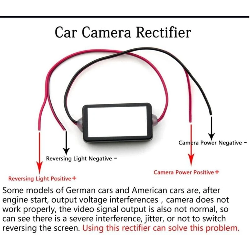 Functional 12V Power Reversing Rectifier Ballasts Solve Rear View Camera Ripple Splash- Screen Interference Filter