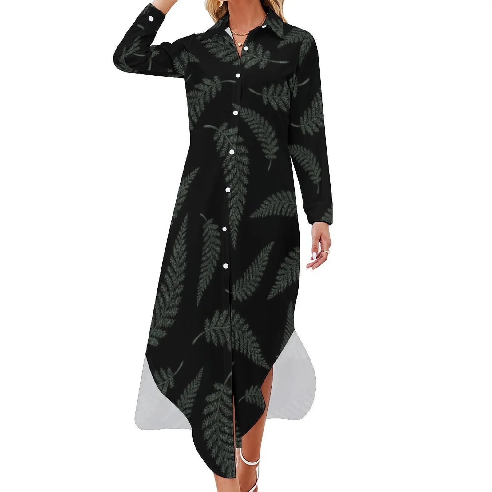 

Fern Witch Long Sleeved Shirt Dress cocktail dresses dresses korean style elegant and pretty women's dresses