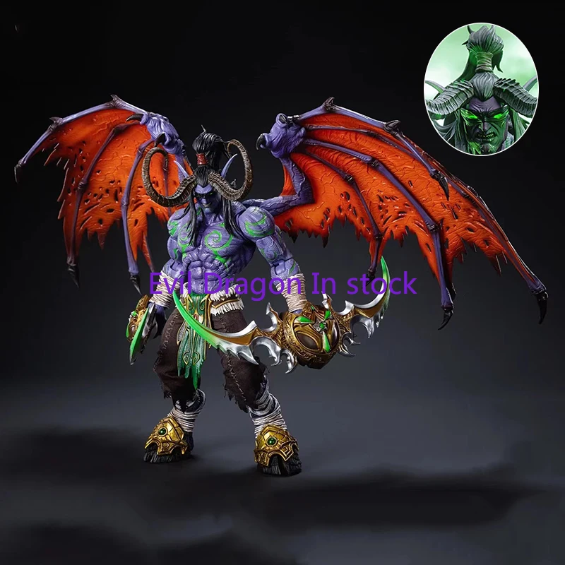 In Stock Illidan Stormrage World of Warcraft Demon Hunter Action Figure Elf Yudean Model Pvc Statue Collectible Toy