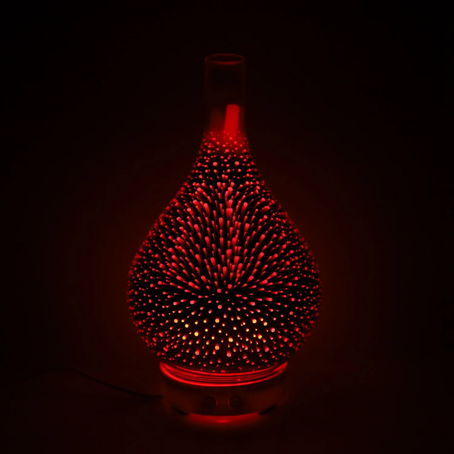 3D  Glass Vase Shape Air Humidifier With 7 Color Led Night Light Aroma Essential Oil Diffuser Mist Maker Ultrasonic Humi