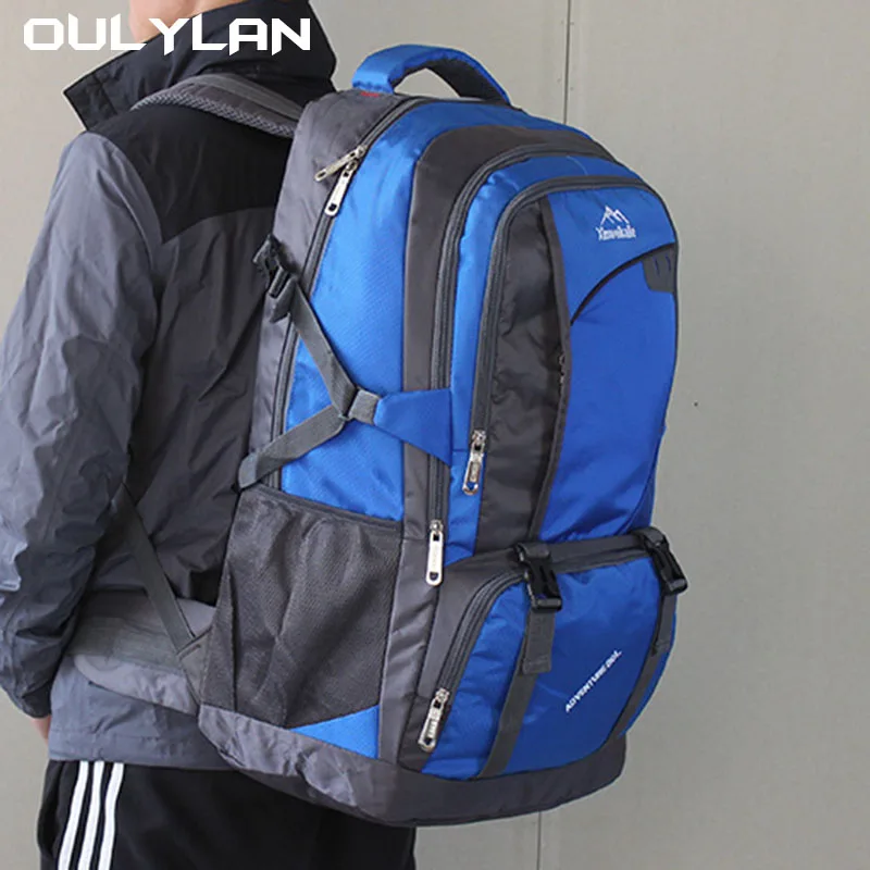 Waterproof Oxford Cloth Rucksack Men Long-distance Travel Bag Women Luggage Bag Large Capacity Backpack Outdoor Hiking Camping