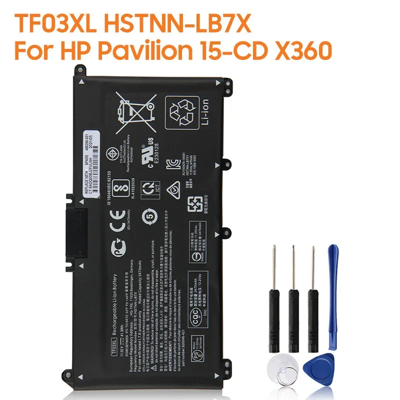

Replacement Battery TF03XL For HP TPN-C131 Q188 Q189 Q191 Q201 Q190 HSTNN-LB7X New Rechargeable Batteries 3470mAh High Capacity