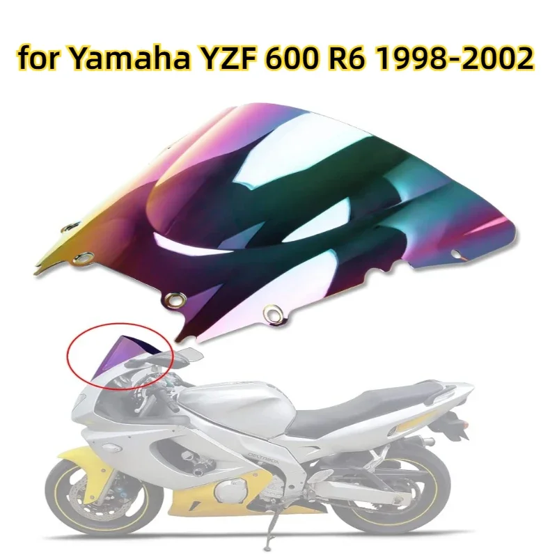 

DWOE Motorcycle Windscreen Windshield Double Bubble for Yamaha YZF 600 R6 1998 1999 2000 2001 2002 Motobike accessories plastic