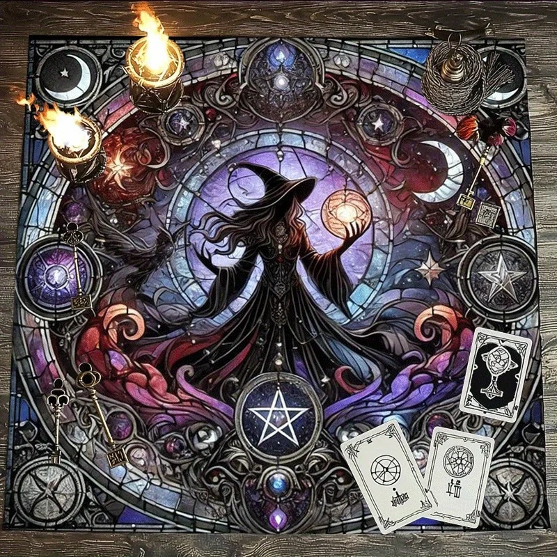 VIKAMA Böhmischer dunkler Stil, Dekoration, Tarot-Karte, Tischdecke, geheimnisvolle Hexe, Thema, Partyzubehör, Dekoration