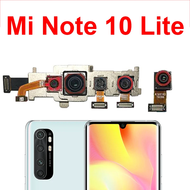 Front & Back Camera Moduel For Xiaomi Mi Note 10 Lite M2002F4LG M1910F4G Small Facing Camera & Main Camera Flex Cable Parts