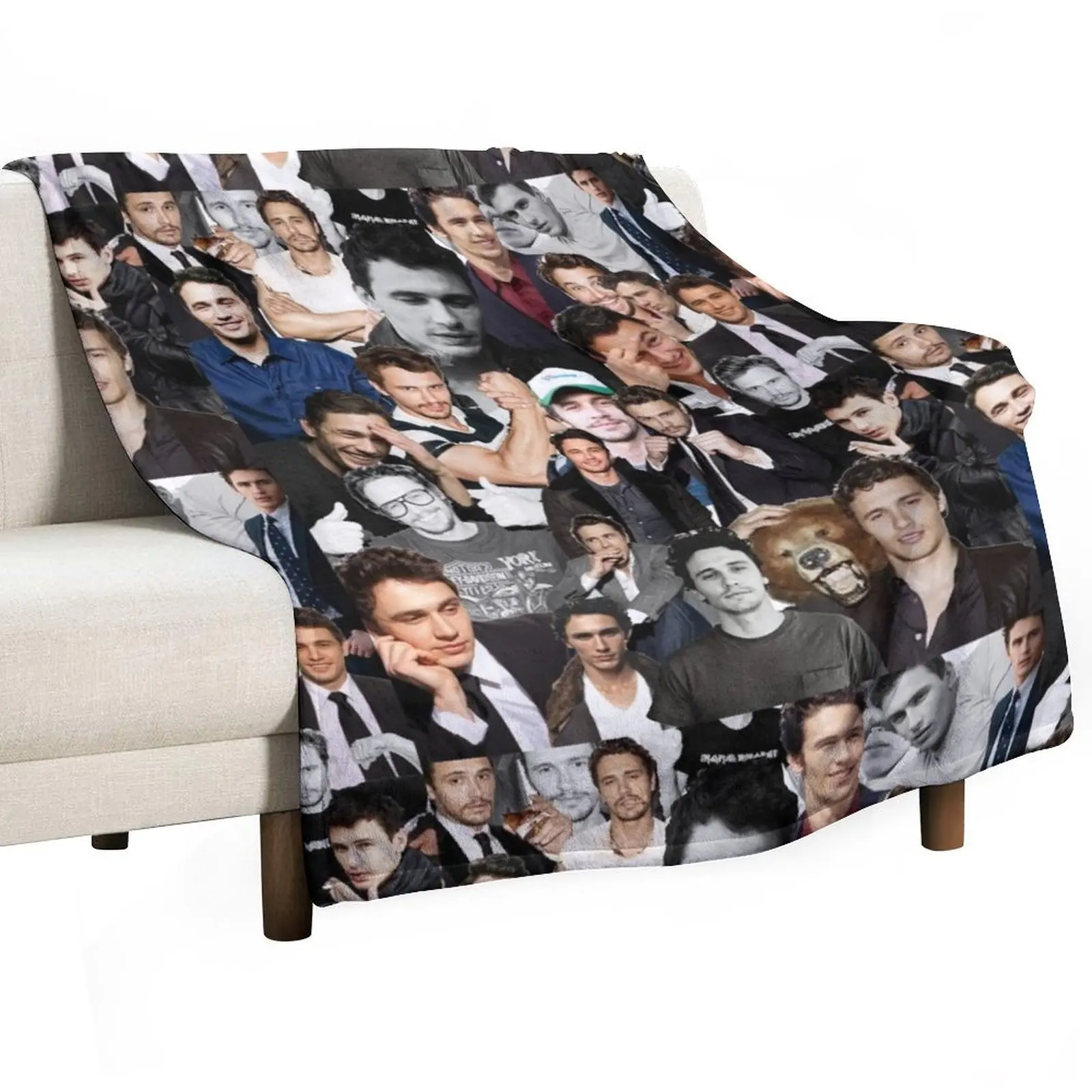 James Franco Collage Throw Blanket Stuffeds for sofa Flannels Blankets