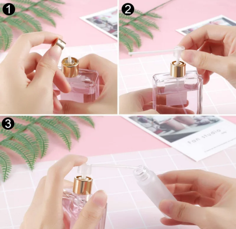 2ML 3ML 5ML 8ML10ML mini Protable plastic spray perfume bottle with Straight Draw Perfume Refill Tools