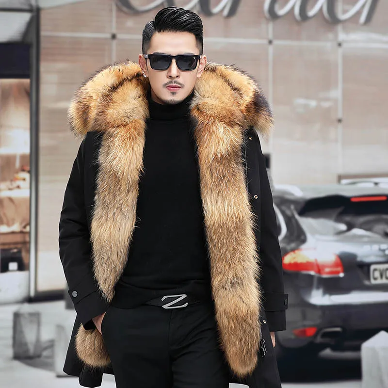 2023 Winter Warm Coats Men Waterproof Jackets Faux Fox Fur Coat for Man and Woman Long Parkas Outdoors Windbreaker Jacket Men