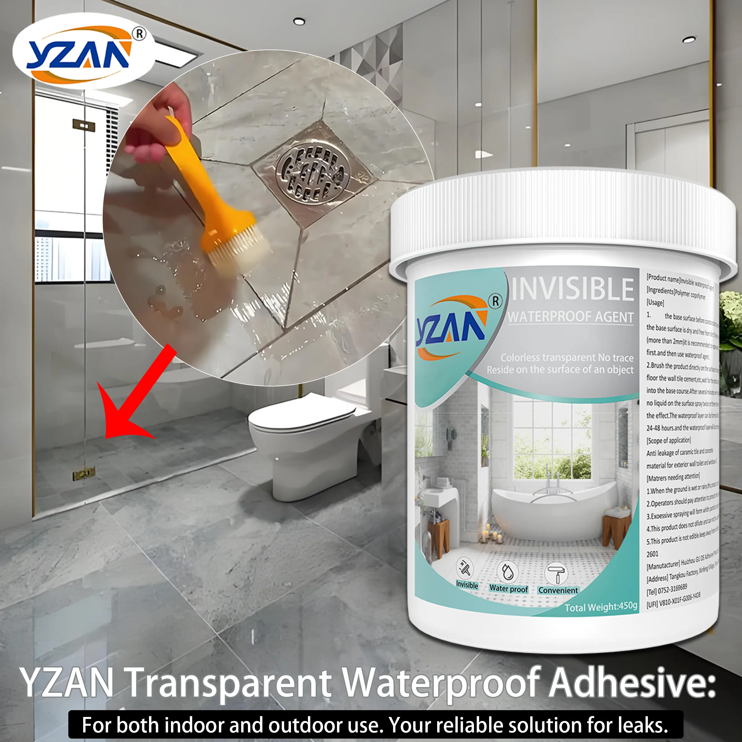 Invisible Waterproof Coating Sealant Agent Invisible Strong Insulating Sealant Transparent Sealing Glue for kitchens Log cabins Bathroom Roof Crack Clear Sealant Repair Tool Includes brush 50-450g.